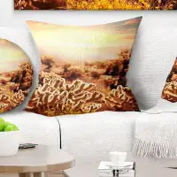 Made in Canada - East Urban Home Floral Cactus Plants in Saguaro National Park Pillow