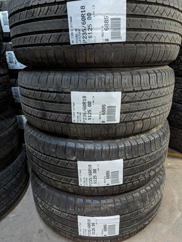 P235/60R18  235/60/18  MICHELIN LATITUDE  ( all season summer tires ) TAG # 6885 in Tires & Rims in Ottawa