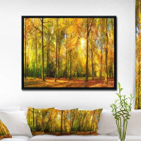 Made in Canada - East Urban Home 'Gorgeous Autumn of Sunny Forest' Framed Photographic Print on Wrapped Canvas