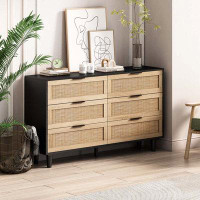 Bay Isle Home™ 51.18"6-Drawers Rattan Storage Cabinet Rattan Drawer,for Bedroom,Living Room