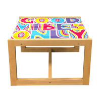 East Urban Home East Urban Home Saying Coffee Table, Phrase With Contemporary Cheerful Design In Summer Colours, Acrylic