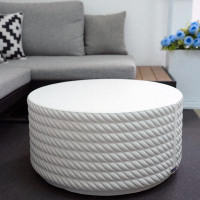 Moda Furnishings Lois 14''H Terrafab Indoor And Outdoor Use White Coffee Table