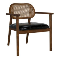 Noir Trading Inc. Tolka Chair, Teak With Leather Seat