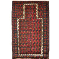 Herat Oriental One-of-a-Kind Hand-Knotted Balouchi Red 2'9" x 4'3" Wool Area Rug