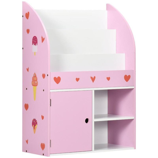 TOY STORAGE ORGANIZER, KIDS BOOKSHELF, FREESTANDING CHILDREN BOOKCASE WITH COLORFUL PATTERNS FOR TOYS, BOOKS in Toys & Games - Image 3