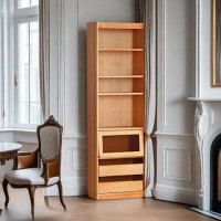 HIGH CHESS Nordic solid wood bookcase Cherry wood floor shelf storage display lockers
