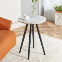 George Oliver Small Accent Coffee Table with Black Metal Legs