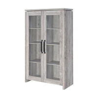 Gracie Oaks Yunfei 2-Door Dining Cabinet in Grey Driftwood