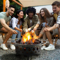 Winston Porter Fire Pit For Outside 30 Inch Outdoor Wood Burning Firepit