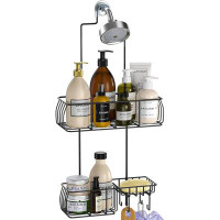Rebrilliant Shower Caddy Hanging, Anti-Swing Over Head Shower Caddy