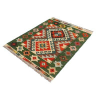 Isabelline One-of-a-Kind Ceporah Hand-Knotted 2' x 2'11" Wool Area Rug in Green