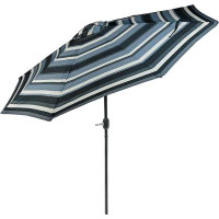 Latitude Run® 9-Foot Patio Umbrella With Push Button Tilt And Crank - Aluminum Pole With Polyester Canopy - Awning Strip
