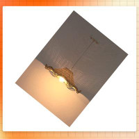 Bayou Breeze Hand Woven Rattan Pendant Lights 16.5" Antique Boho Chandelier Light Fixture Natural Wicker Ceiling Hanging