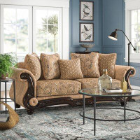 Lark Manor Kinston 94" Chenille Rolled Arm Sofa with Reversible Cushions