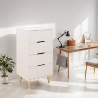 Ebern Designs 4-Drawer Dresser Cabinet Organizer Unit with Metal Legs for Bedroom, Living Room