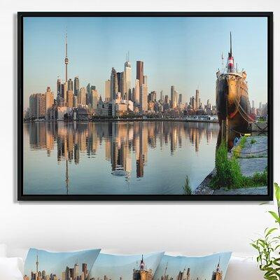 East Urban Home 'Toronto City Skyline Panorama' Floater Frame Photograph on Canvas in Painting & Paint Supplies