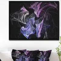 East Urban Home 'Billowing Smoke Blue Purple' Framed Graphic Art Print on Wrapped Canvas