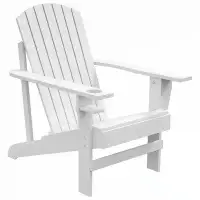 Highland Dunes Outdoor Wooden Adirondack Chair With Cup Holder