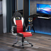 Office Chair 25.5" x 27.25" x 44"-48" red, black,white