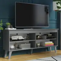 George Oliver Latitude Run® TV Stand Cabinet, 4 Shelves, Cable Management, TVs up to 55 Inches, 23'' H x 12'' D x 53'' L