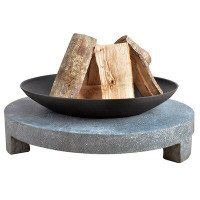 17 Stories Bonar Cast Iron and Stone Wood Burning Fire Pit