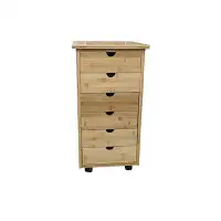 Latitude Run® Solid Bamboo 6 Drawer Rolling Storage Chest