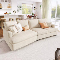 All-in furniture 111.40" Sofa with Removable Back and Seat Cushions and 2 pillows