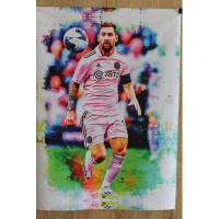 NIFAO Colorful Lionel Messi Soccer Player Unframed Rolled Canvas 32 x 44