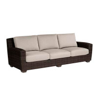 Woodard Saddleback 97" Wide Outdoor Wicker Patio Sofa with Cushions