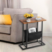 17 Stories 17 Stories Side Table For Small Spaces, End Table With Magazine Holder, Narrow Side Table For Living Room, Sm