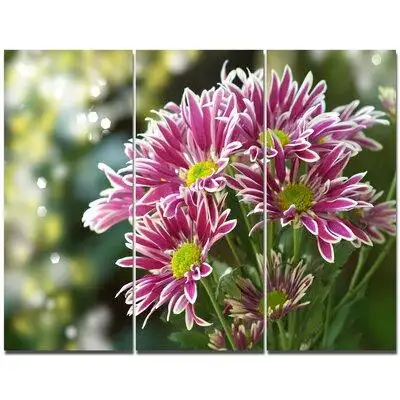 Made in Canada - Design Art 'Purple Chrysanthemum Flower' Photographic Print Multi-Piece Image on Canvas