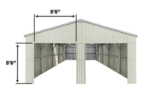 NEW DOUBLE METAL GARAGE SHED BUILDING & ROLL UP DOORS in Other Business & Industrial in Alberta - Image 2