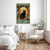 Trinx Plant Lady Is The New Cat Lady - 1 Piece Rectangle Graphic Art Print On Wrapped Canvas