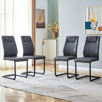 Ivy Bronx Madilin Metal Upholstered Back Cantilever Chair Dining Chair