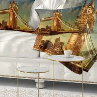 Made in Canada - East Urban Home Cityscape Photography Majesty of Tower Bridge Lumbar Pillow