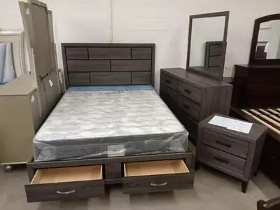 6pieces bedrooms set include. 3 pieces bed frame,1-mirror,1-side table,1-dresser Picture 1: 6 pieces...