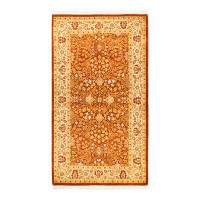 Isabelline Mogul, One-Of-A-Kind Hand-Knotted Area Rug  - Orange, 3' 1" X 5' 6"