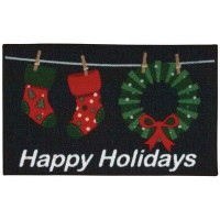 The Holiday Aisle® Doyers Black/Red Area Rug