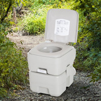 Portable Toilet 16.3"Lx14.4"Wx16.5"H Gray