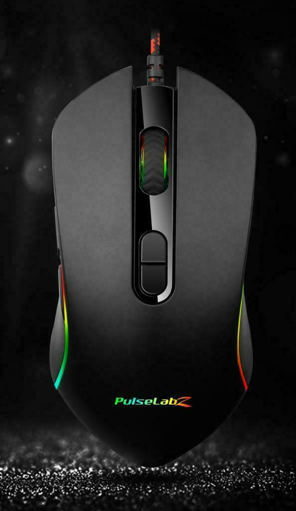 Pulselabz Gaming Office Mouse RGB Spectrum Backlit Ergonomic Mouse Programmable for Windows PC Gamers - Black in Mice, Keyboards & Webcams - Image 3