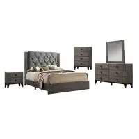 Spring Sale!!  Sophisticated Style,Grey finish 4 Pc Queen Bedroom set Sale