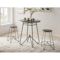 Williston Forge 3 Piece  Counter Height Set In Gray Oak  Sandy Gray
