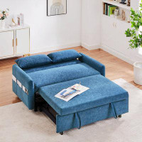 Ebern Designs 55.1" Pull Out Sleep Sofa Bed Loveseats Sofa Couch With Adjsutable Backrest