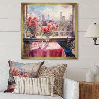 Red Barrel Studio Beautiful Table View Of New York II - City New York Print on Natural Pine Wood