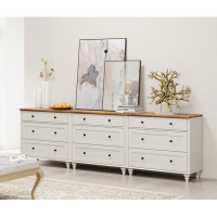 Alcott Hill Alcott Hill® 9 Drawer Dressers For Bedroom, White Kids Dressers With 9 Wide Chest Of Drawers, Mid Century Wo