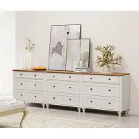 Lark Manor Alcott Hill® 9 Drawer Dressers For Bedroom, White Kids Dressers With 9 Wide Chest Of Drawers, Mid Century Woo