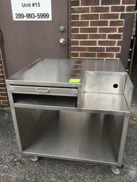 Stainless Steel Table Counter  36 x 30 inch on Wheels