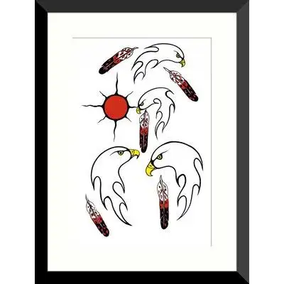 Made in Canada - World Menagerie 'Together' Framed Acrylic Painting Print
