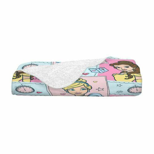 Disney Princess Kindness Rules Sherpa Plush Throw Kids Blanket - Girls 60x90 Blanket Printed Princess Characters in Bedding - Image 2