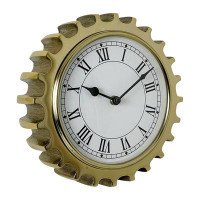 Mercer41 Metal, 8" Gear Table Clock, Gold